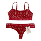 Conjunto Top Y Tanga Calvin Klein Ck One Rojo 100% Original