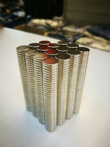 100 Imanes De Neodimio Circular 9mm X 2,5 Mm