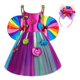 Vestido Candy De Purim Para Niña  Para Fiesta  Princesa