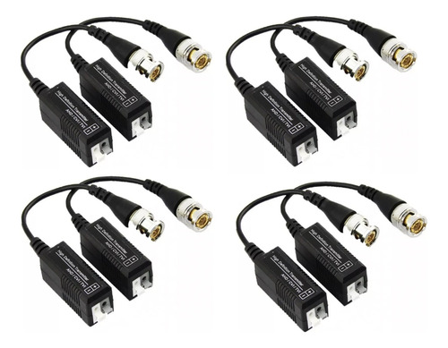 Balun Pack X4 Sistema De Cctv Hd Full Hd Bnc 