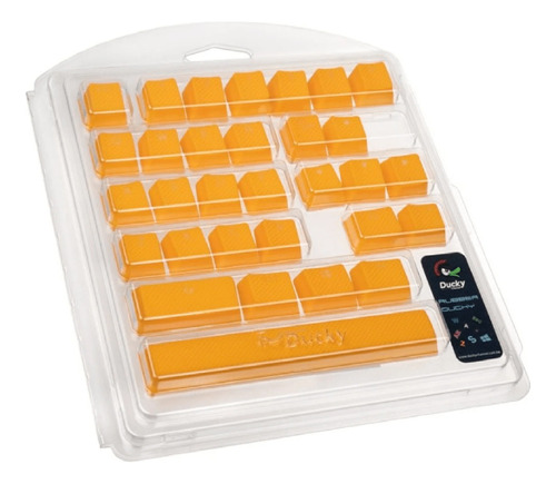 Keycaps Ducky Rubberized Orange Para Teclados Mecânicos