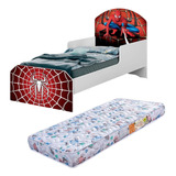 Mini Cama Infantil Meninos Spider Aranha Vermelho + Colchão