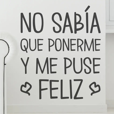 Vinil Decorativo Para Pared Motivacional Frase Feliz | MercadoLibre