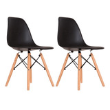 Cadeira De Jantar Empório Tiffany Eames Dsw Madera, Estrutura De Cor  Preto, 2 Unidades