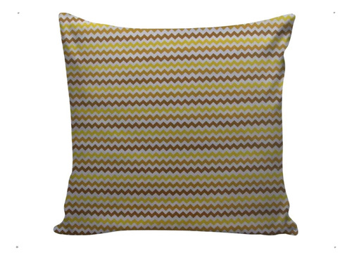 Capa Almofada Decorativo Zig Zag Amarelo Algodão 45x45