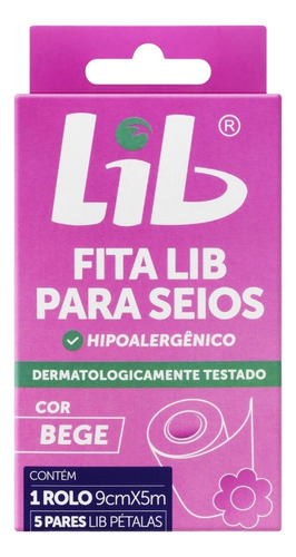 Fita Lib Para Seios Levanta Peito + Lib Pétalas 5 Pares