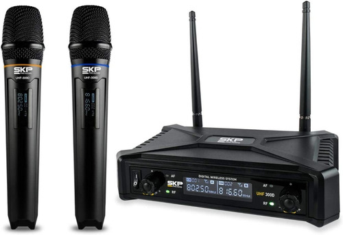 Microfono Inalambrico Skp Uhf 300d Doble De Mano