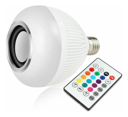 Foco Bluetooth Bocina Lámpara Led 12w De Colores T2