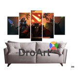 Quadro 5 Peças Personagens Dota 2 Game Oferta Especial