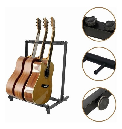 Soporte Plegable Para Guitarra Y Bajo Para Varias Guitarras