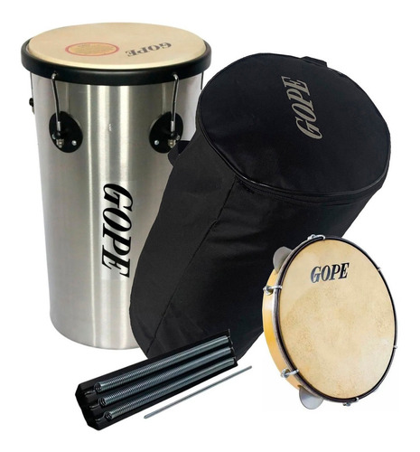 Kit Pagode Samba Rebolo 10 Gope  + Pandeiro + Reco + Capa