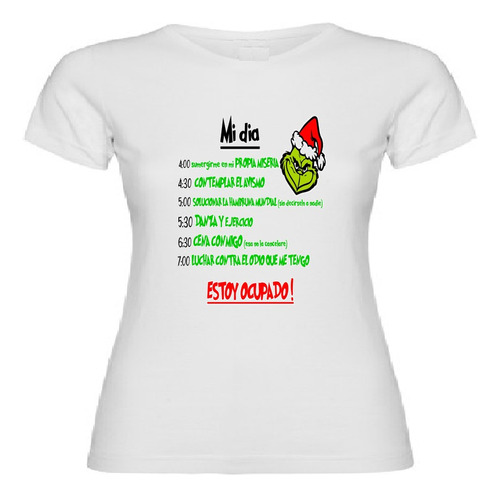 Camiseta Mi Día Grinch Camiseta Unisex Grinch Navidad