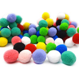 Pompones De Fieltro Multicolor 2,5 Cm X 50 Unidades