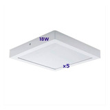 Panel Plafon Led Aplicar Cuadrado 18w Pack X 5u. Color Blanco Color De La Luz Frío