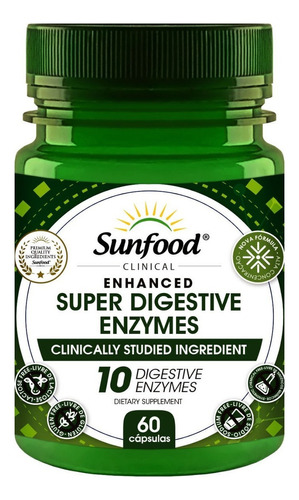 Super Digestive Enzymes 60 Cáps Sunfood  Original Envio24h