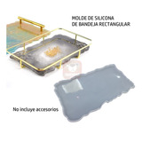 Molde Silicona Bandeja Rectangular Borde Irregular Resina