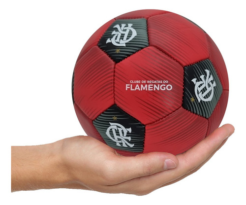 Mini Bola Oficial Flamengo Vermelha Preta Futebol Crf-mini-7