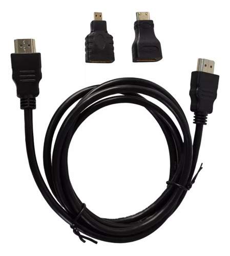 Cable Hdmi Full Hd Adaptadores 1.5m Mini Micro Hdmi 3en1