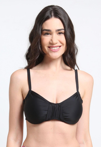 Bikini Sosten Arruchado Copa C Negro