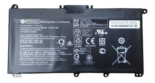 Ht03xl Hp Original Battery 3c 41w 3.6a L11119-855