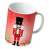 Taza Cerámica Navidad 315ml Cascanueces Rojo Café Navideño