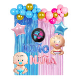 Kit Decoración Globos Revelación Sexo Genero Baby Shower