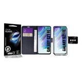 Capa Carteira + Vidro 3d + P Câmera Para Galaxy S21 Fe G990