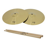 Par De Pratos Chimbal 14 + Baqueta 5a Maple New York