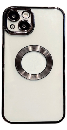 Funda Para iPhone Lujo Chapado Transparente Logo Hole Case