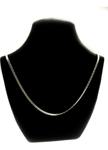 Cadena Collar De Hombre Plata 925 París Plana Maciza 3mm 