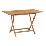 Vidaxl Mesa Plegable De Madera De Teca Maciza Para Patio, M.