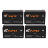 4 Baterias Selada Dg Power 12v 7a Alarme Cerca Nobreak