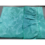 Juego De Cortinas Jacquard 2m Alto X 2.50 Ancho Color Turquoise