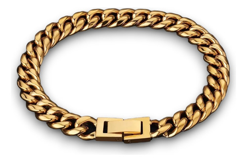 Esclava Brazalete Cubano 8mm Chapado Premium Oro 14k