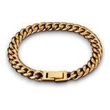 Esclava Brazalete Cubano 8mm Chapado Premium Oro 14k