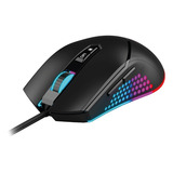 Mouse De Juego Gamer Huracan Melon 10000 Dpi Iluminacion Rgb Color Huracan Negro