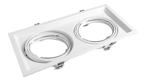 Spot De Embutir Cardanico 2 Luces Ar111 Led Blanco Negro