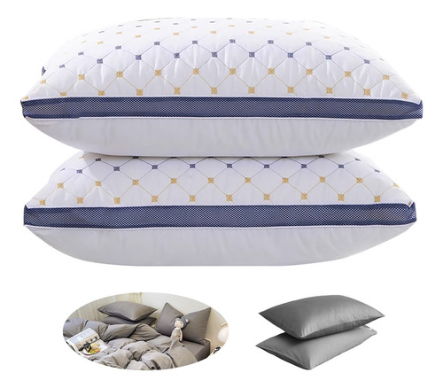 Set 2 Almohadas Spring Air Suaves+2pcs Funda De Almohada