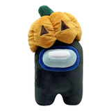 Among Us - Peluche De Halloween - Negro Con Calabaza