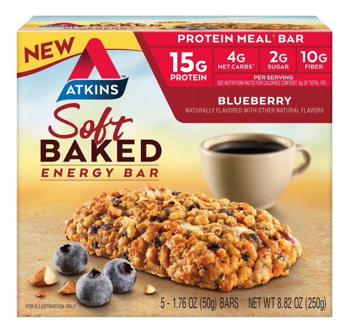 Atkins Protein-rich Meal Soft Baked Blueberry Bar 5 Count