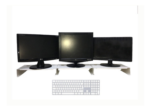 3 Bases Eleva Monitor Pc-laptop Soporte Escritorio Estante 