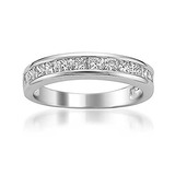 Anillo De Boda Nupcial De Diamantes Con Corte Princesa En