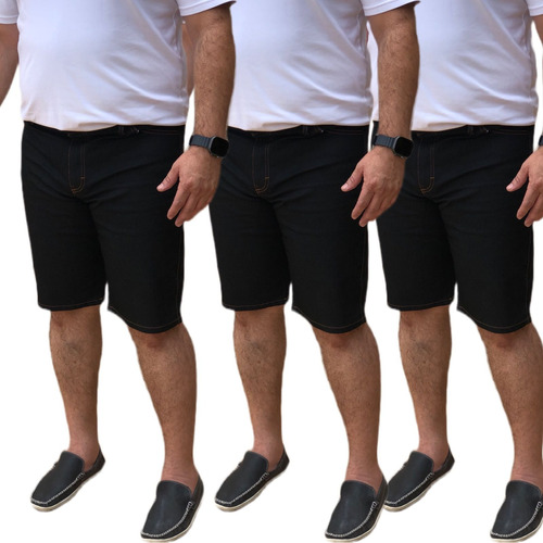 Kit 3 Bermuda Jeans Masculina Plus Size Shorts Masculino