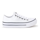 Tênis All Star Plataforma Couro Pu Branco Original Feminino 