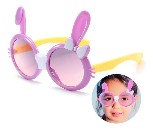 Gafas De Sol Oreja Conejo Accesorios Moda Bebés Niños Lentes Color Del Armazón Lila