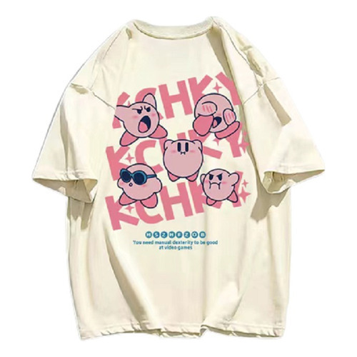 Playera De Manga Corta Con Estampado Casual De Corte Kirby