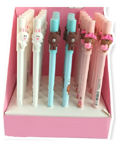 36 Plumas Kawaii Pluma Line Friends Brown & Cony Borrable