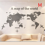 Mapa Mundial Decorativo Acrílico 3d De Gran Formato,