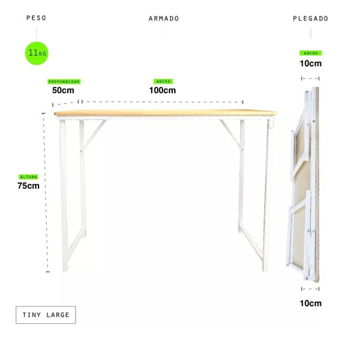 Wook Tiny Large 100 Cm Madera Y Blanco Nuevo