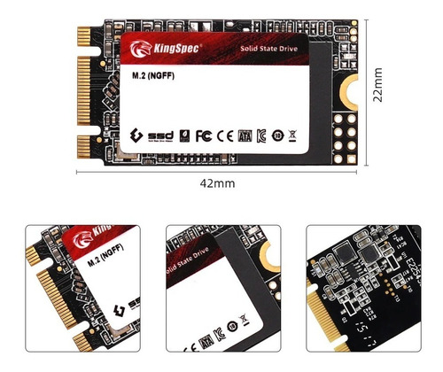 Ssd 2242 Ranura M + B Key Kingspec 512gb M.2 Sata Iii 3